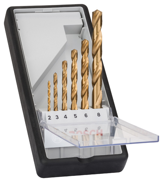 BOSCH 6-dielna sada vrtákov do kovu HSS-TiN Robust Line, 135°, 2 – 8 mm 2607010530