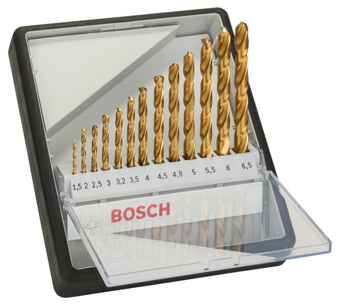 BOSCH 13-dielna sada vrtákov do kovu HSS-TiN Robust Line, 135°, 1,5 – 6,5 mm 2607010539