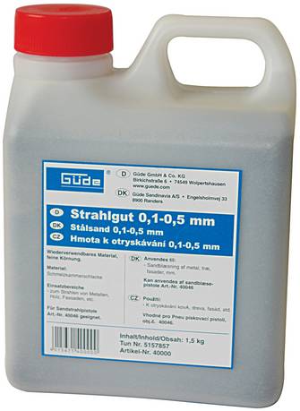 GÜDE pieskovacie materiál, 1,5 kg, zrno 0,1-0,5 mm 40000