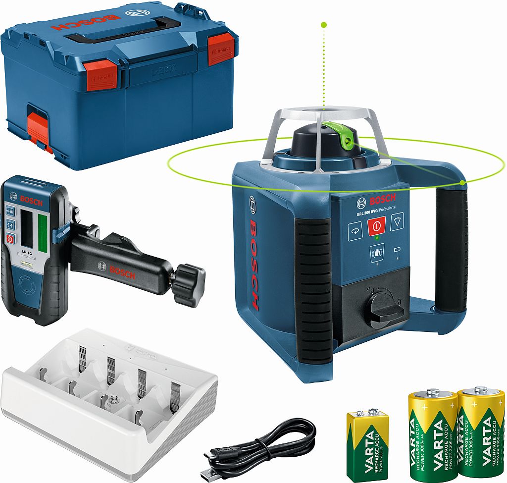 BOSCH GRL 300 HVG PROFESSIONAL Rotačný laser + LR 1 G, L-Boxx 0601061704