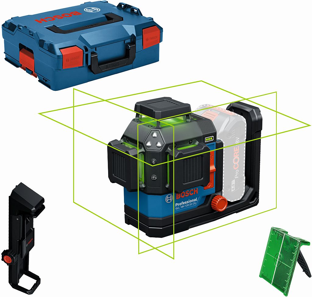 BOSCH GLL 18V-120-33 CG PROFESSIONAL Líniový laser, L-BOXX 136 0601065101