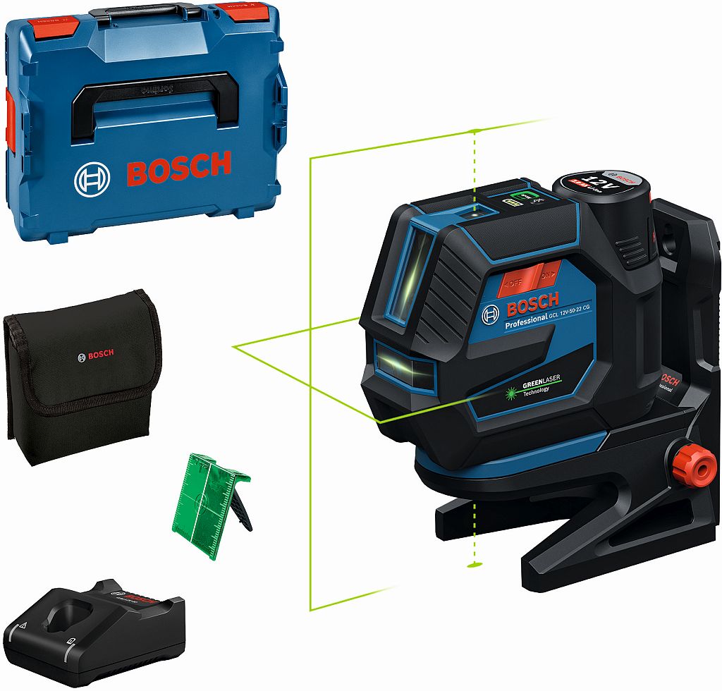 BOSCH GCL 12V-50-22 CG PROFESSIONAL Kombinovaný laser, L-Boxx, GBA 2.0Ah 0601066S02