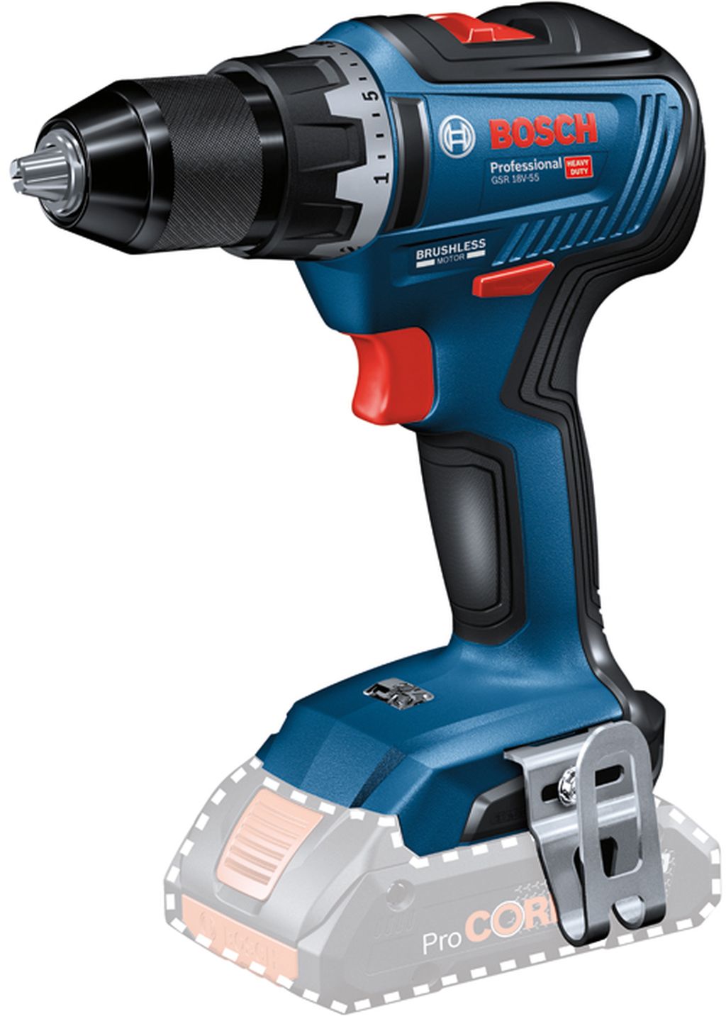 BOSCH GSR 18V-55 PROFESSIONAL Akumulátorový vŕtací skrutkovač 06019H5202