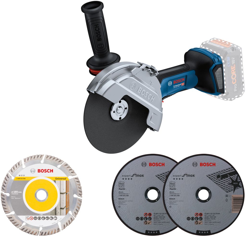 BOSCH GWS 18V-180 P PROFESSIONAL Akumulátorová uhlová brúska BITURBO 06019H6L01