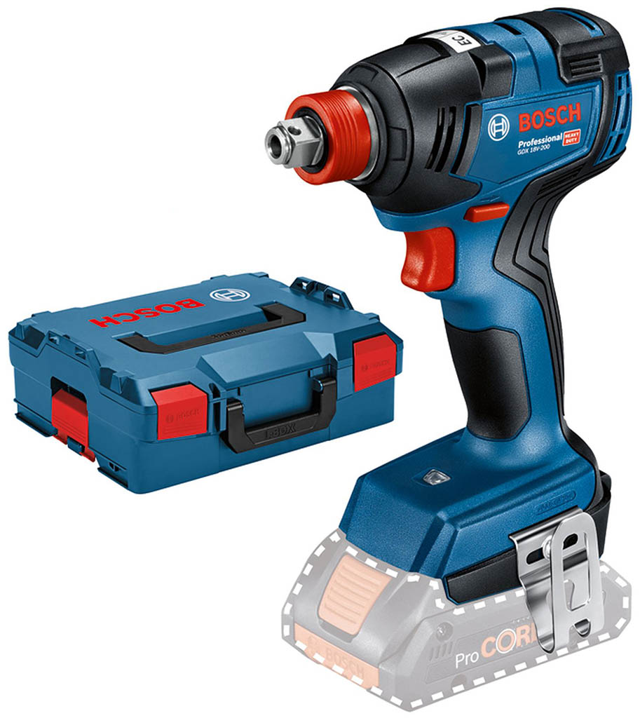 BOSCH GDX 18V-200 Akumulátorový rázový uťahovač, L-Boxx 06019J2205
