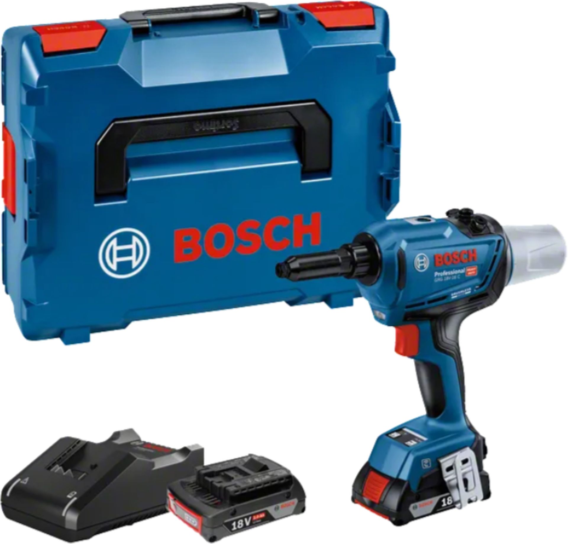 BOSCH GRG 18V-16 C PROFESSIONAL Akumulátorová nitovacia pištoľ, 2× 2,0 Ah, L-BOXX 06019K50