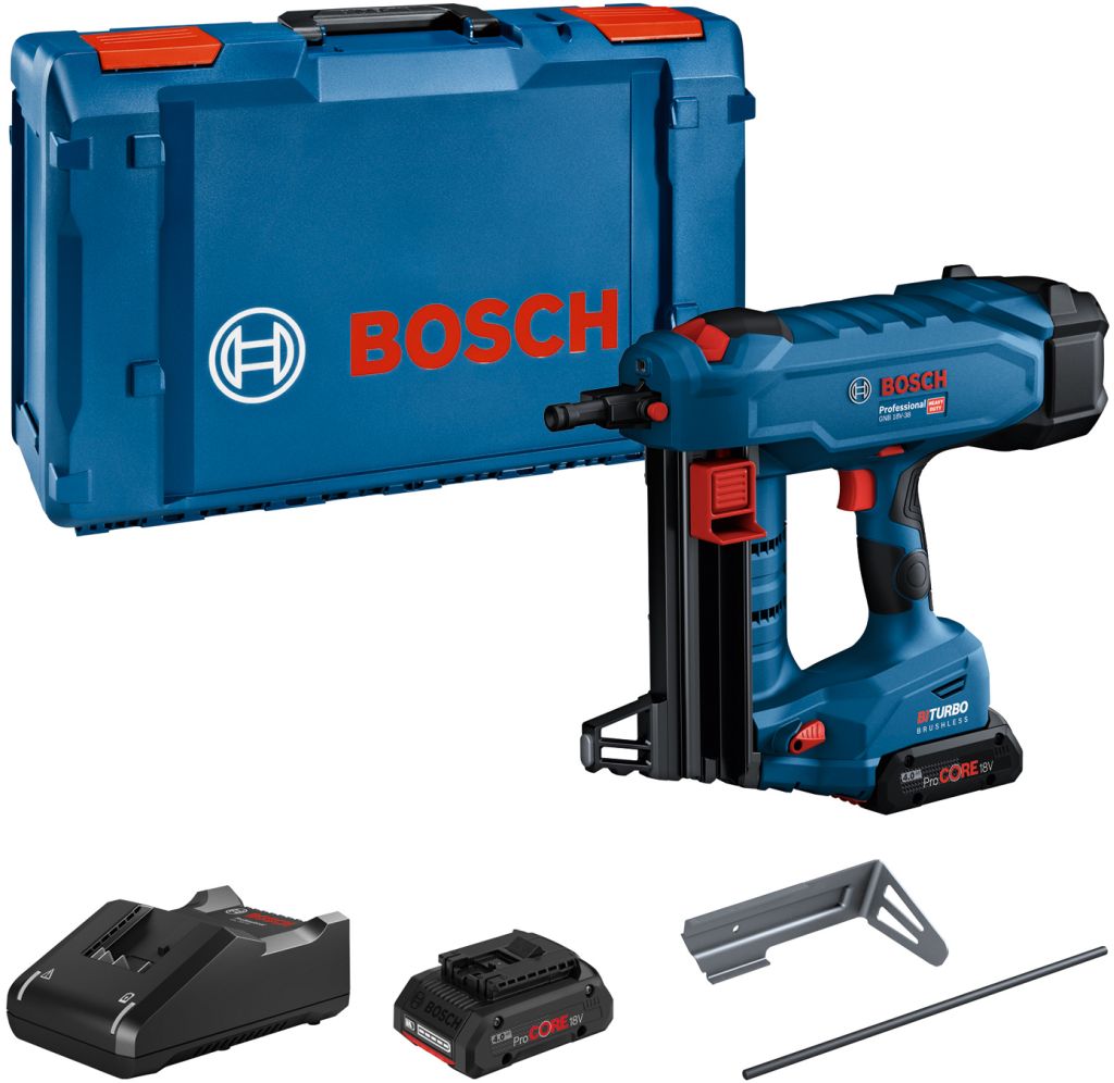 BOSCH GNB 18V-38 PROFESSIONAL Akumulátorová klincovačka do betónu, 2x 4,0 Ah 06019L7002