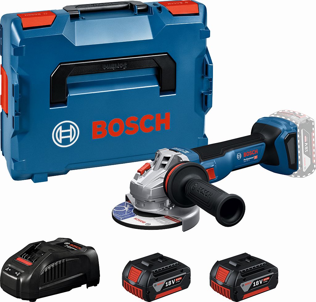 BOSCH GWS 18V-11 PROFESSIONAL Uhlová brúska, 2x GBA 18V 5.0Ah, L-BOXX 06019N4103
