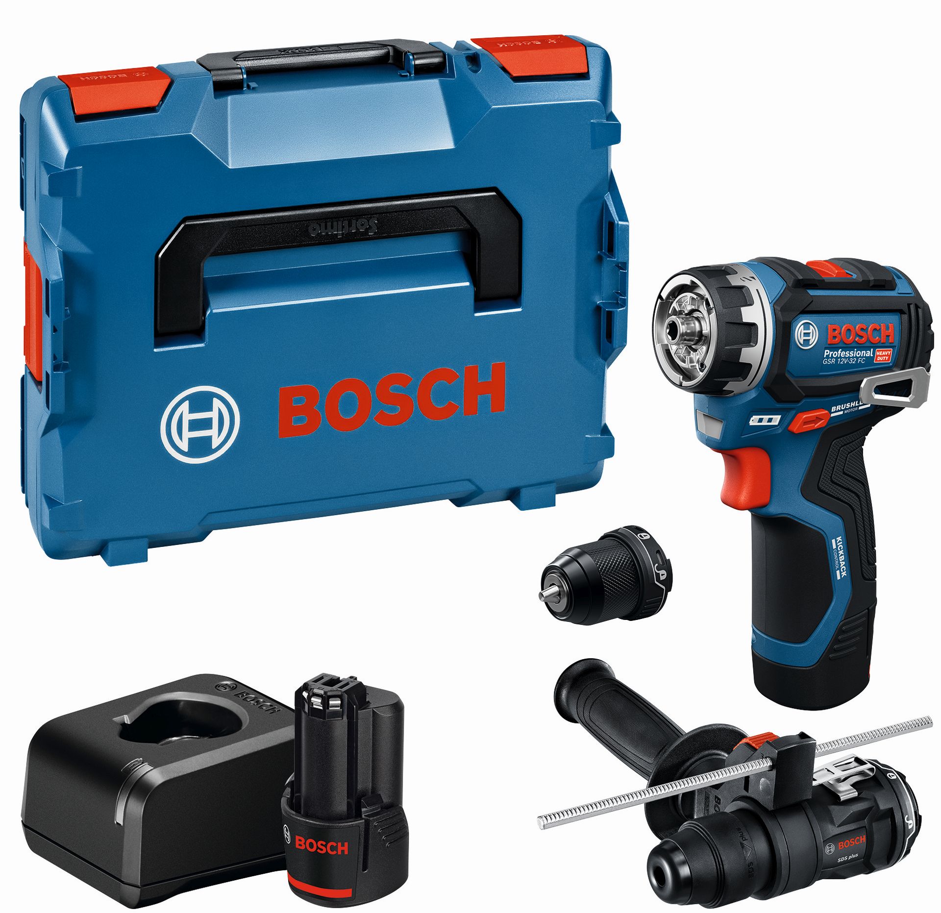 BOSCH GSR 12V-32 FC PROFESSIONAL Skrutkovač, 2× 2,0 Ah, L-Boxx 06019N7104