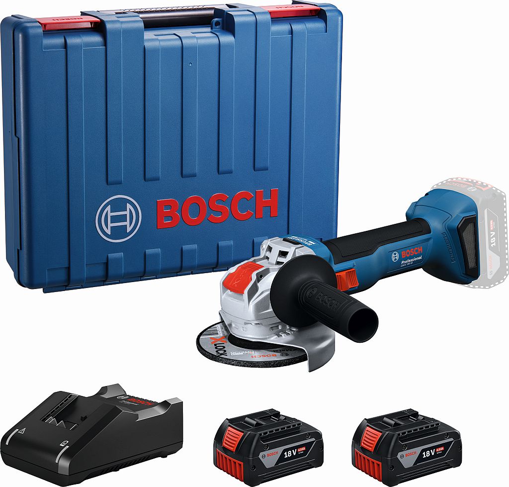 BOSCH GWX 18V-8 PROFESSIONAL Uhlová brúska s X-LOCK, 2× 4,0 Ah, L-Boxx 06019N9102