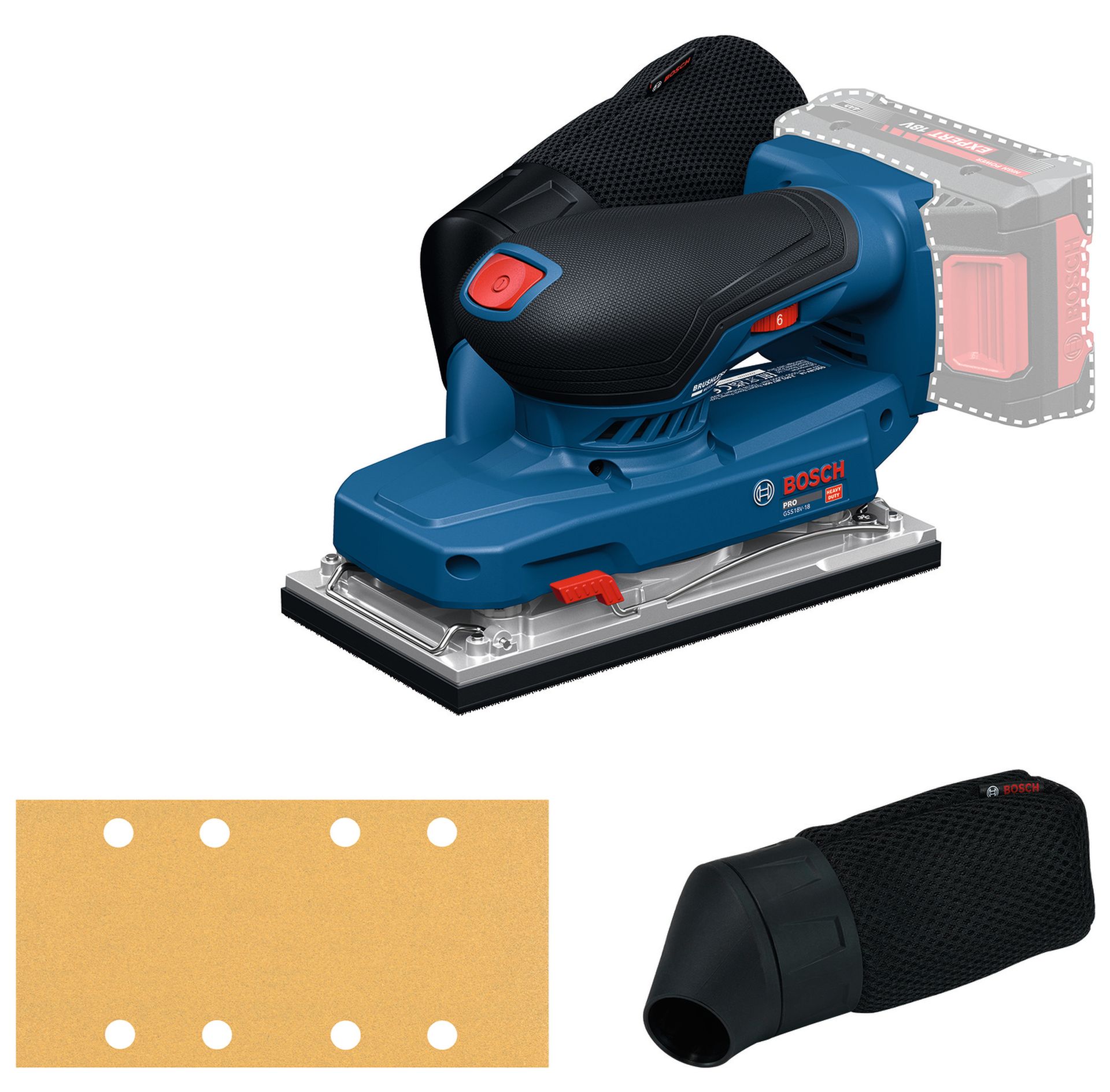 BOSCH GSS18V-18 PROFESSIONAL Vibračná brúska, L-BOXX 162 06019R7001