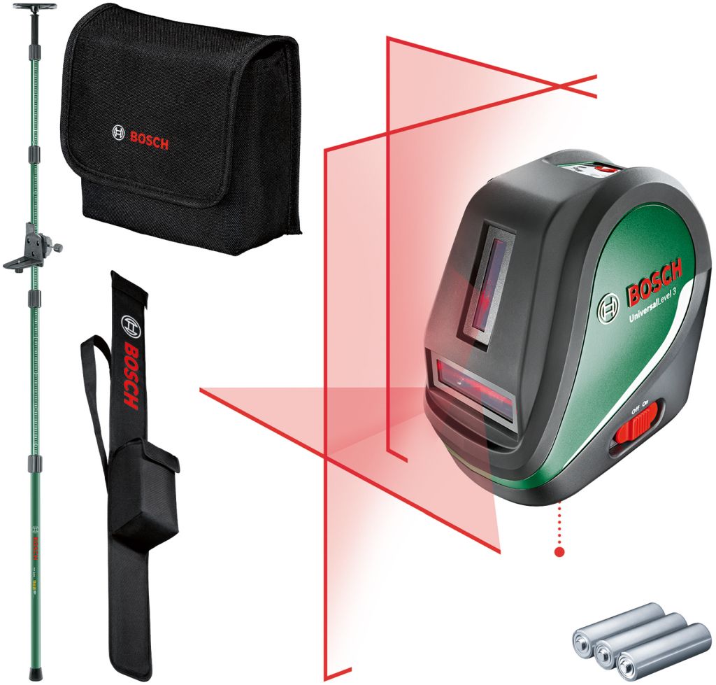 BOSCH UniversalLevel 3 Krížový čiarový laser + Teleskopická tyč TP 320 0603663903