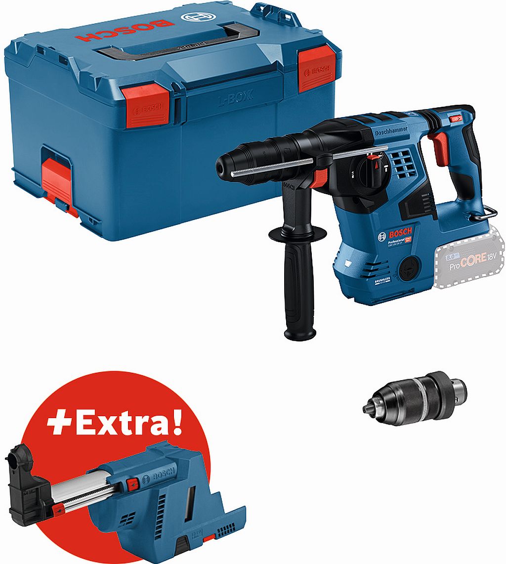 BOSCH GBH 18V-28 CF + GDE Vŕtacie kladivo SDS-Plus, L-BOXX 0611921004