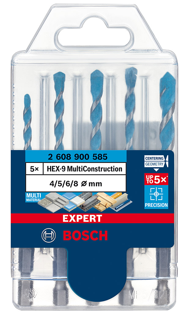 BOSCH Sada vrtákov EXPERT HEX-9 MultiConstruction, 4/5/6/6/8 mm, 5 ks 2608900585