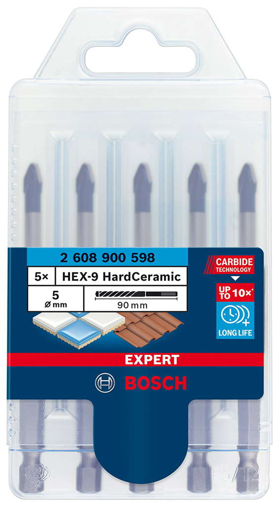 BOSCH 5-dielna sada vrtákov na strešnú krytinu EXPERT HEX-9 HardCeramic 5 mm 2608900598