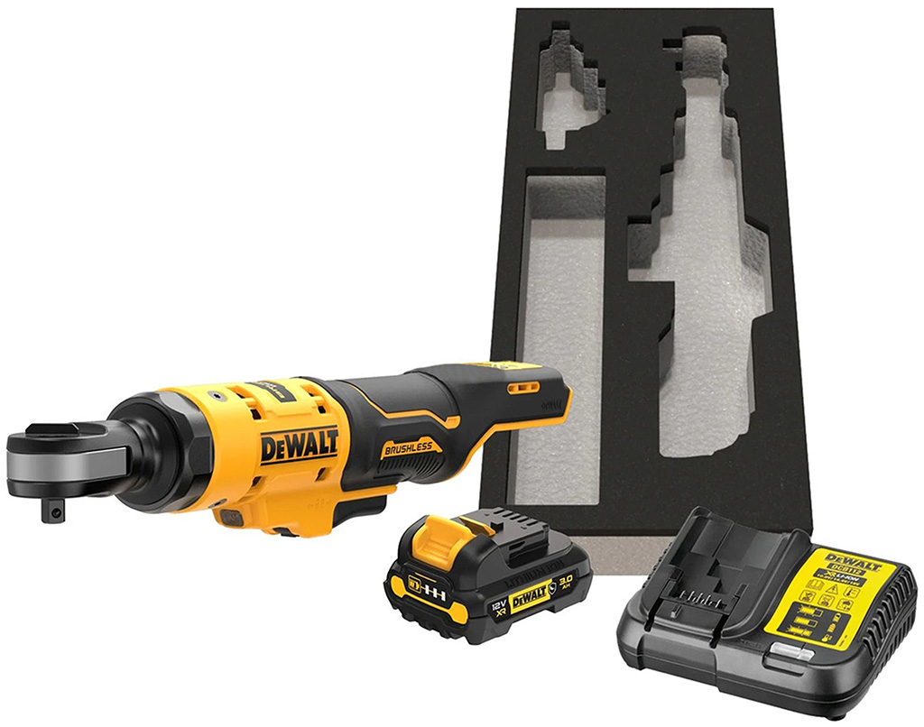 DeWALT DCF504L1G Aku račňa s otvorenou hlavou 1/4&quot; XR (12V/1x3,0Ah) PUR vložka