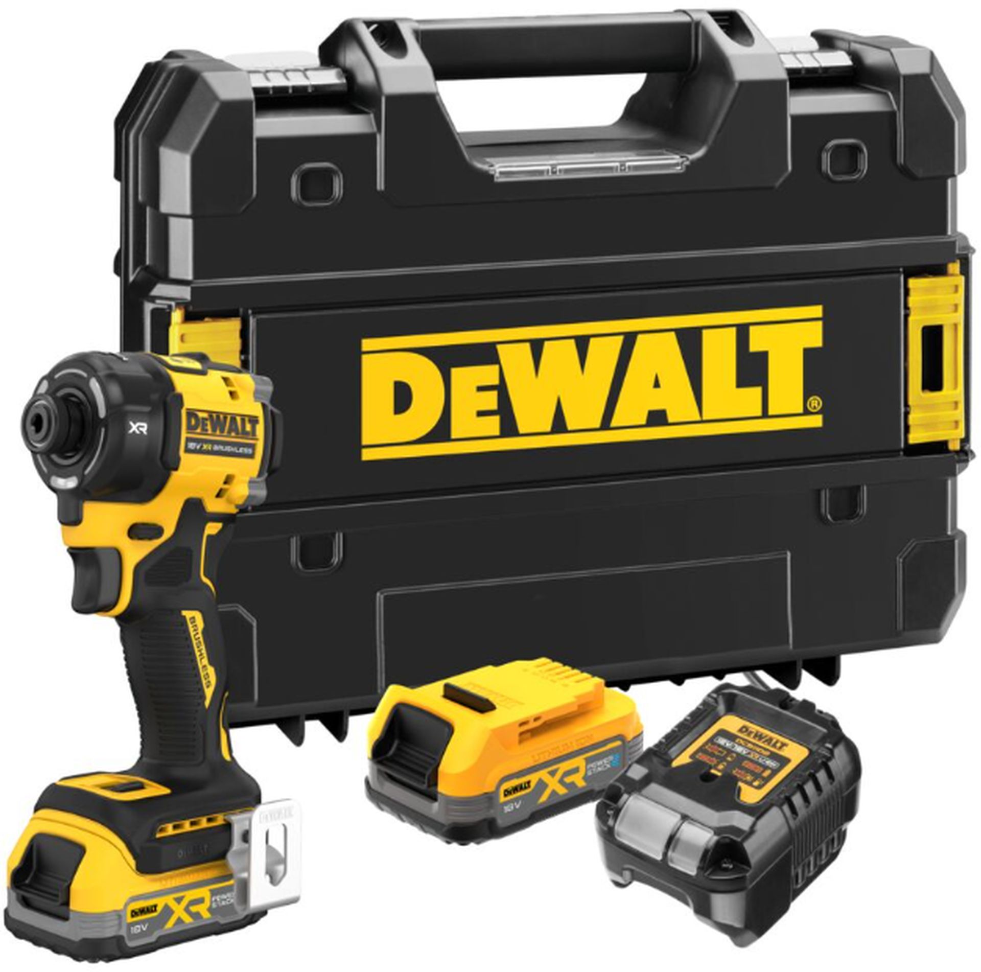 DeWALT DCF870E2T Aku rázový uťahovač PowerStack (1/4&quot;/56Nm/18V/2x1,7Ah) Tstak