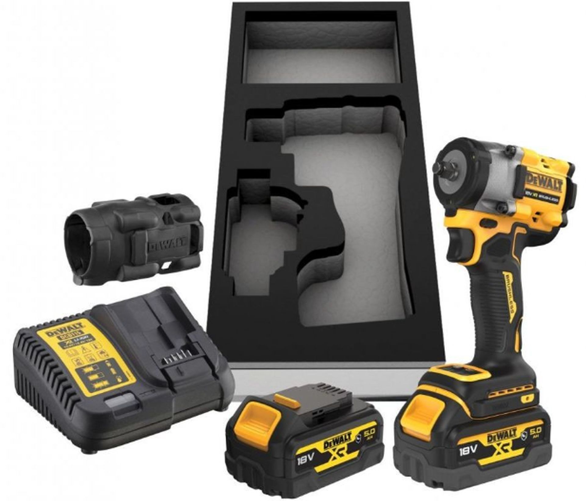 DeWALT DCF923P2G Aku rázový uťahovač 3/8“ (406Nm/18V/2x5,0Ah) Pur vložka