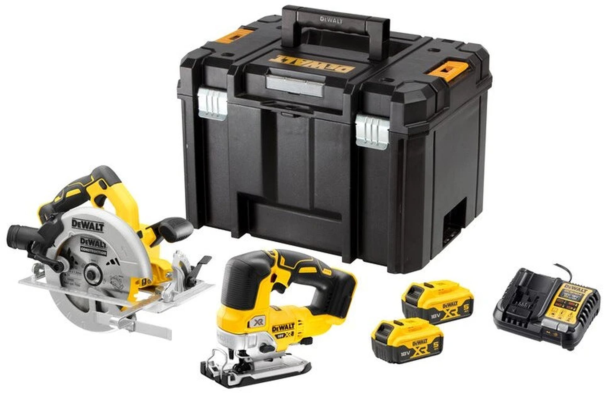DeWALT DCK2012P2T Kombo sada (DCS570+DCS334+18V+2x5,0Ah) Tstak