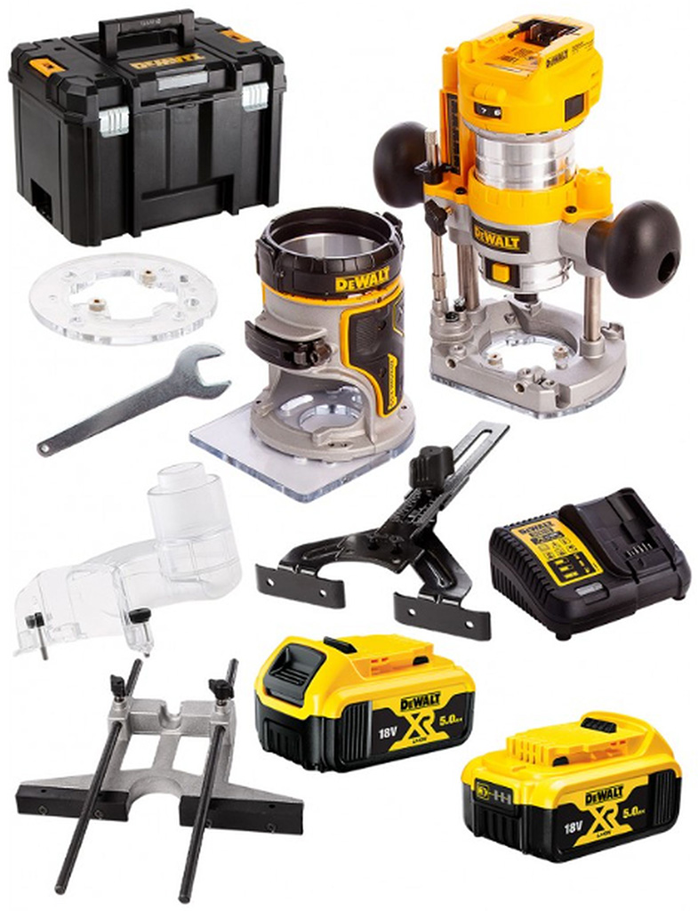 VÝPREDAJ DeWALT DCW604P2 Aku kombinovaná frézka XR (8mm/18V/2x5,0Ah) Tstak PO SERVISE