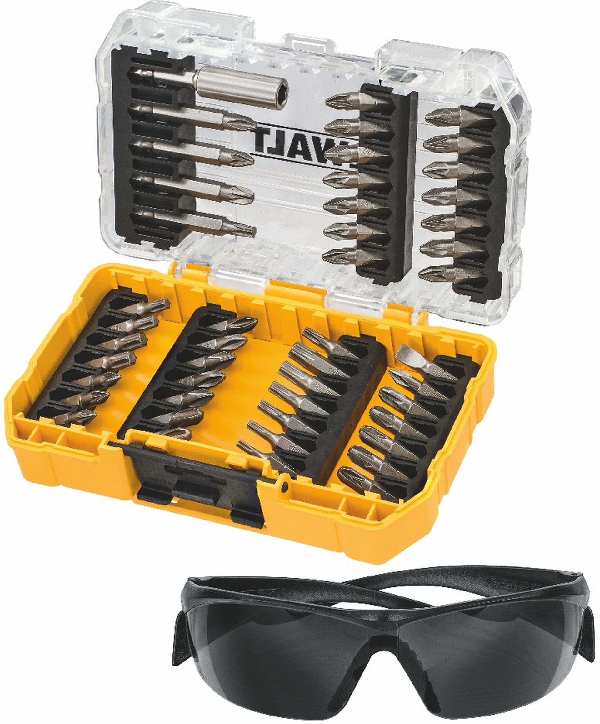 DeWALT DT70703 Sada bitov a pracovných okuliarov, 47 ks