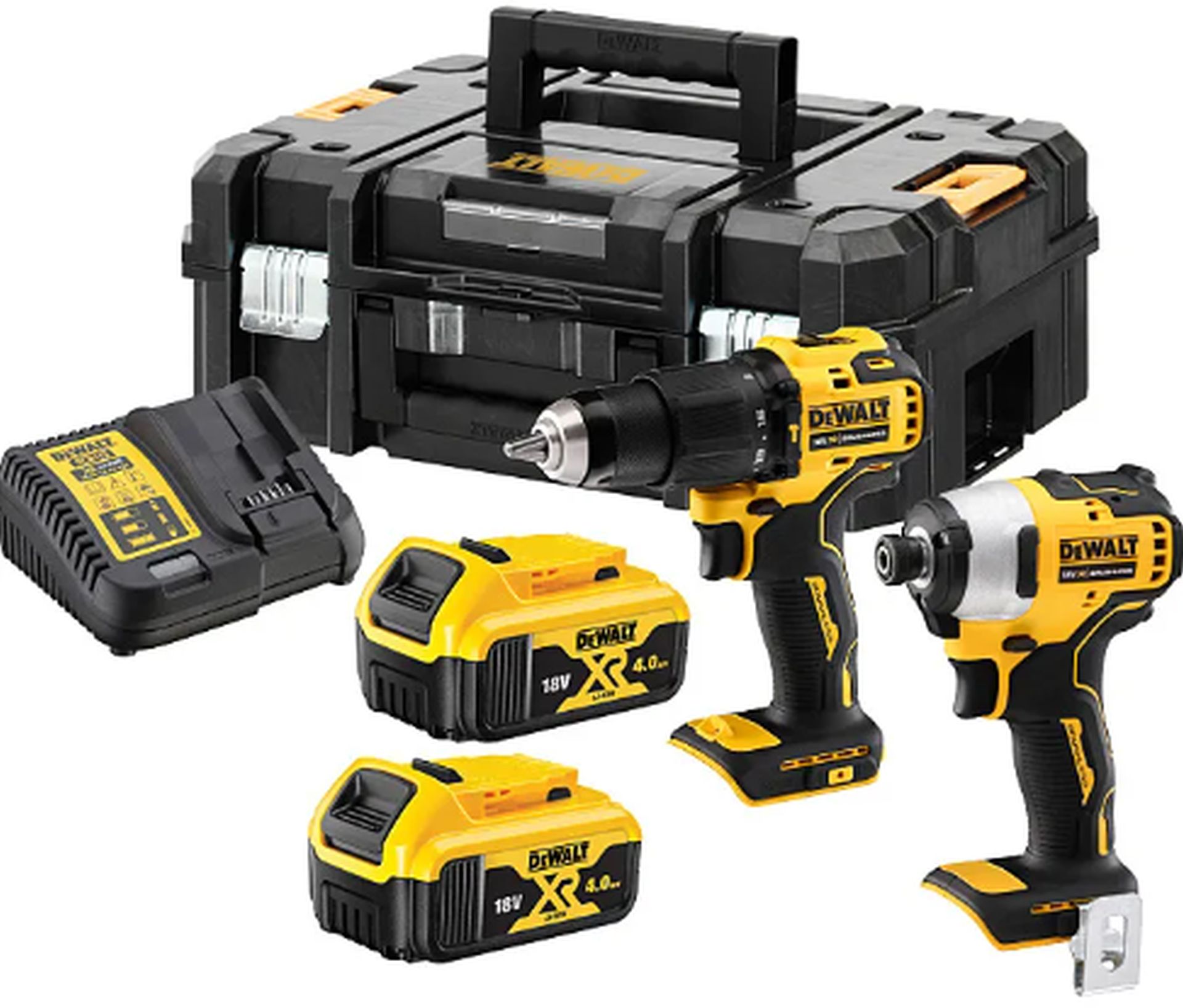 DeWALT DCK2062M2T Combo sada DCD709 + DCF809 (18V, 2 x 4,0Ah) kufor TSTAK