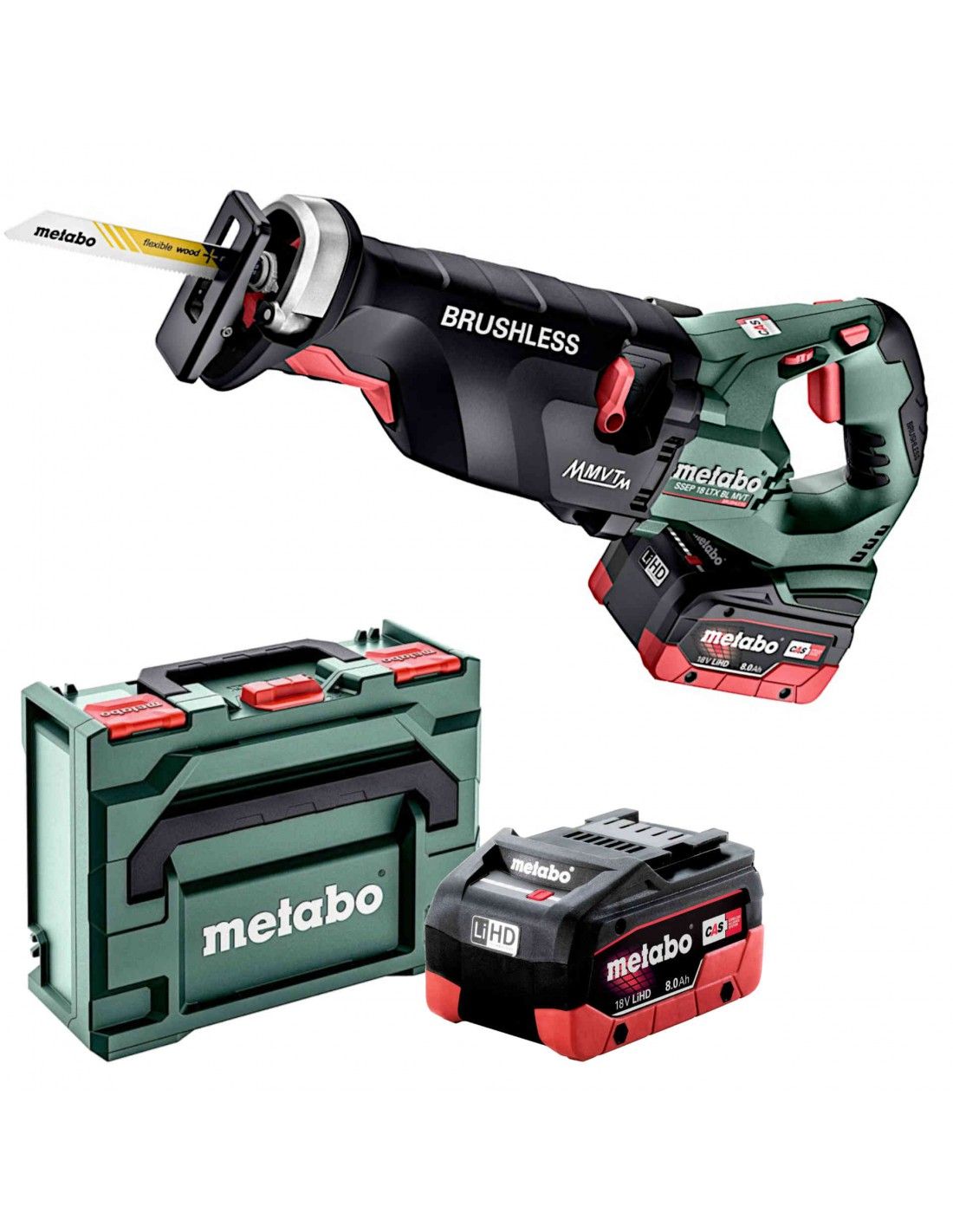 Metabo SSEP 18 LTX BL MVT Aku chvostová píla (18V/2x8,0Ah Li-HD) MetaBox 602258810