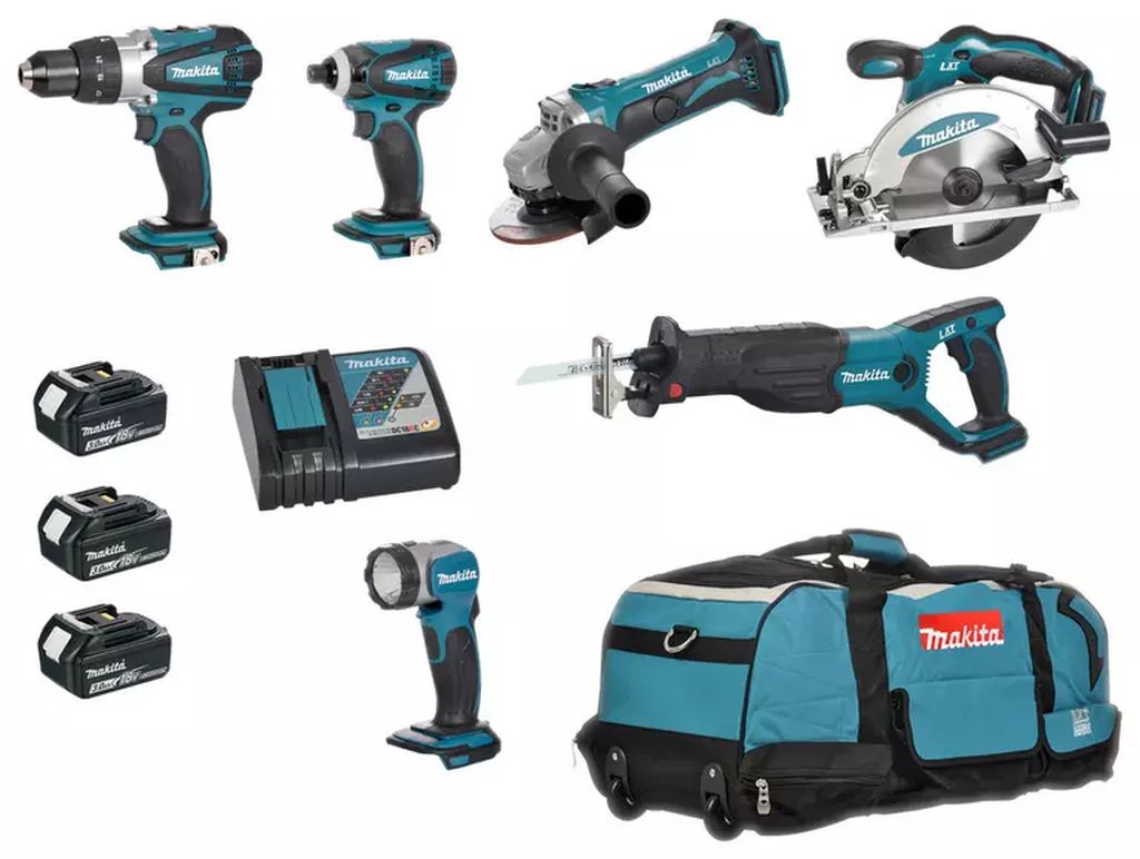 Makita DLX6011 Aku sada 18V Li-ion (DHP458Z+DSS610Z+DJR181Z+DTD146Z+DGA452Z+DML802Z)
