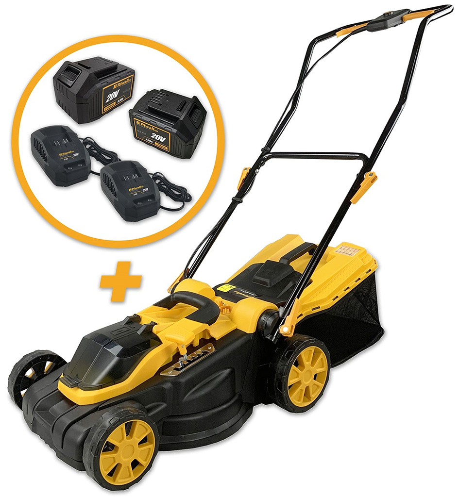 BAZÁR!! Riwall PRO RALM 3820 Aku kosačka 40 V (2x20V), 2v1 AM18E2001003B