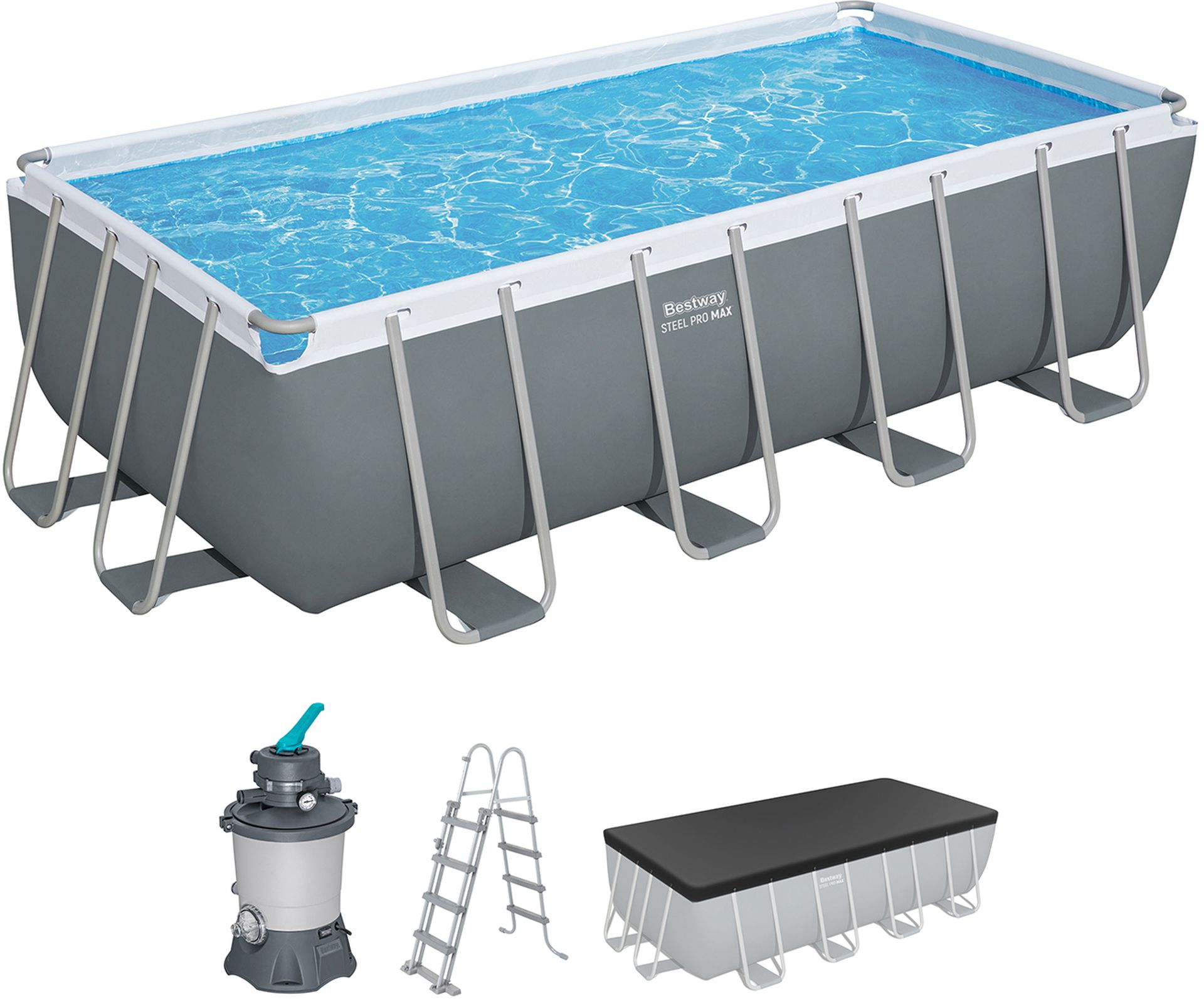 BESTWAY Steel Pro Max Bazénový set 488 x 244 x 122 cm, piesková filtrácia 56671