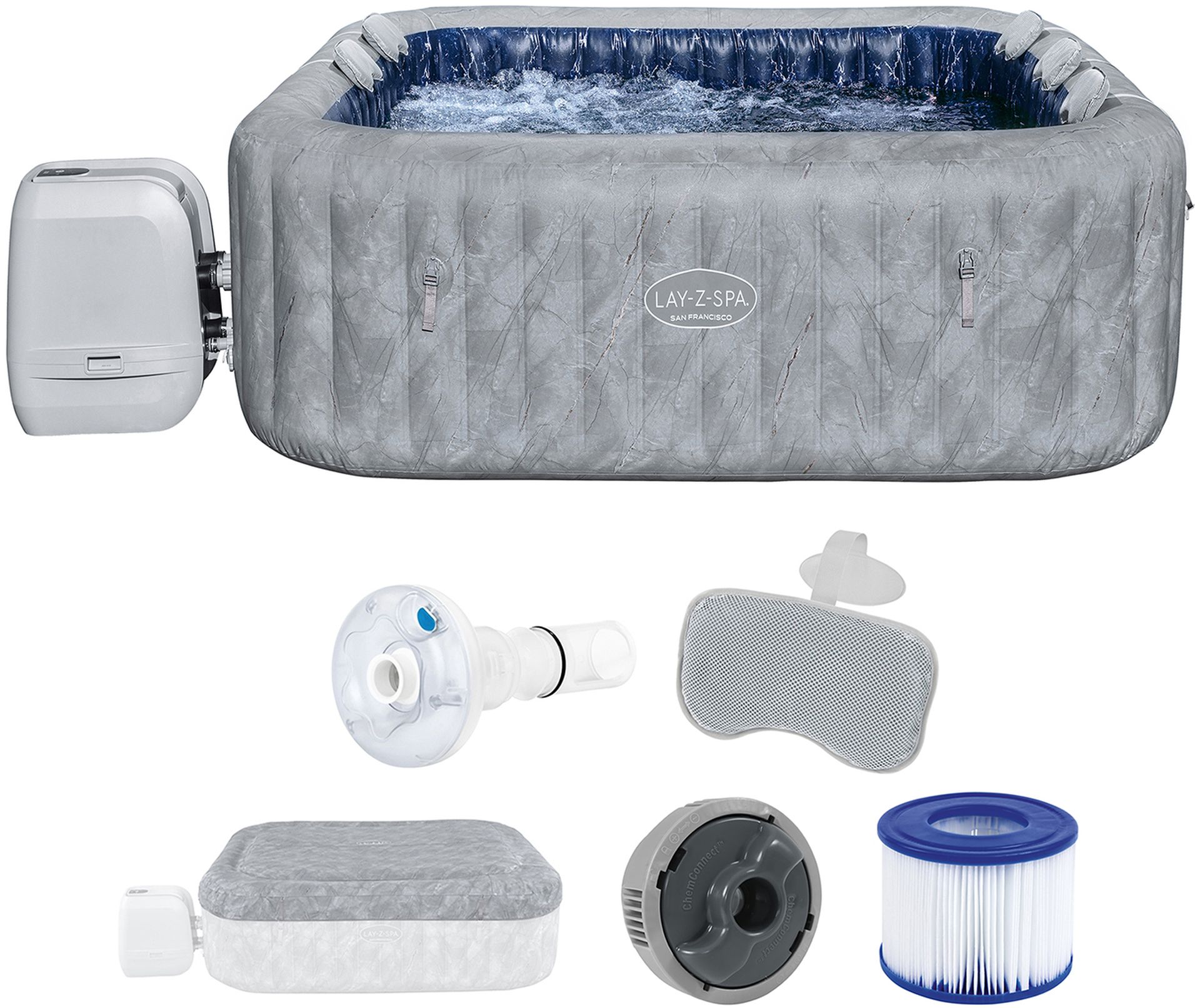 BESTWAY Lay-Z-Spa San Francisco HydroJet Pre Vírivka, 230 x 230 x 71 cm, 7 osôb 6001Q