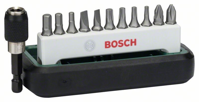 BOSCH 12dielna sada štandardných skrutkovacích bitov (S, PH, PZ, HEX, T) 2608255995