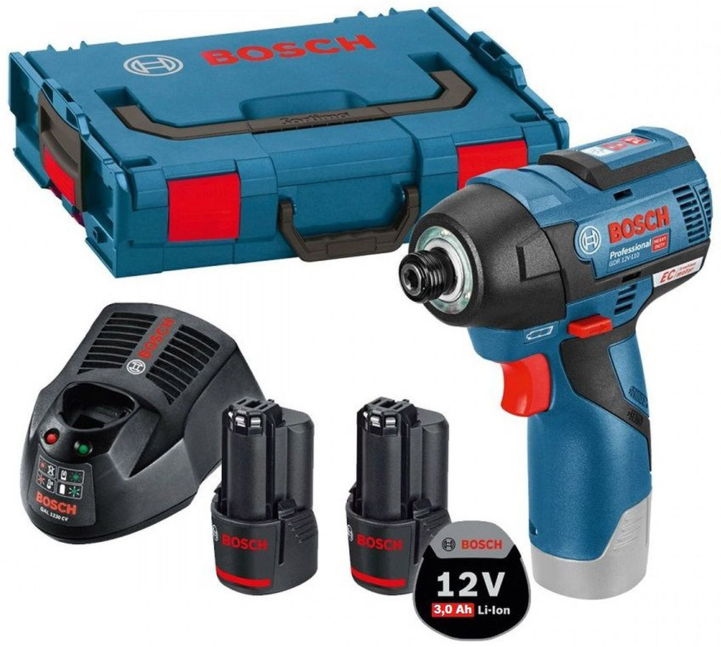 BOSCH GDR 12V-110 Akumulátorový rázový utahovák, 12V, 2 x 3.0 Ah 06019E0005