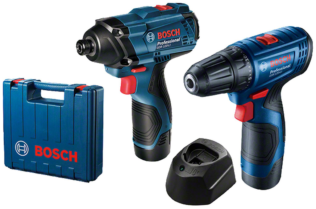 BOSCH Sada: GSR 120-LI + GDR 120-LI +2x GBA 12V 2.0Ah + GAL 1210 CV 06019G8023