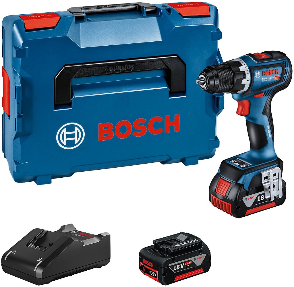 BOSCH GSR 18V-90 C PROFESSIONAL Aku vŕtací skrutkovač 2x GBA 4,0Ah, L-BOXX 06019K6003
