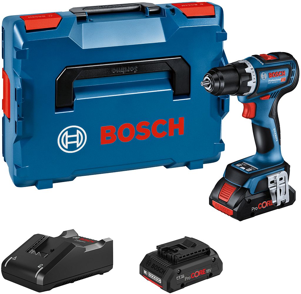 BOSCH GSR 18V-90 C PROFESSIONAL Aku vŕtací skrutkovač, L-BOXX, 2× 4,0 Ah 06019K6005