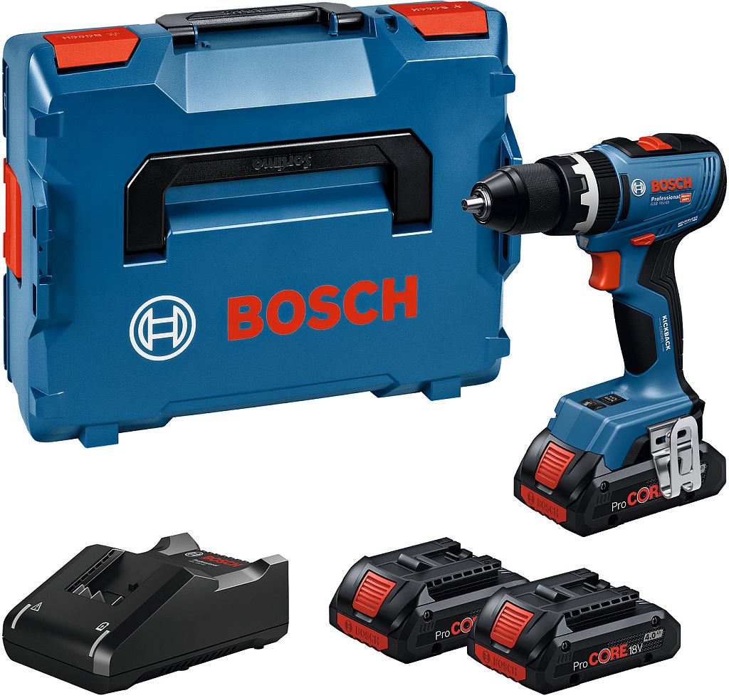 BOSCH GSB 18V-65 PROFESSIONAL Príklepová vŕtačka, 2 x ProCORE 4.0Ah 06019N3306