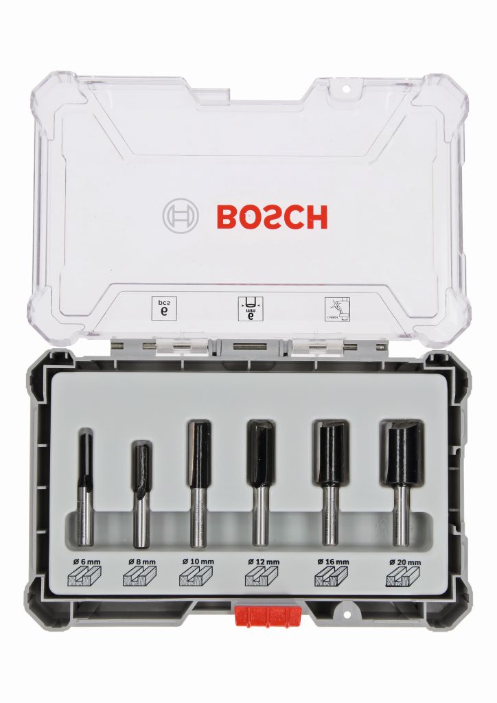 BOSCH Sada frézovacích bitov, 6 ks, rovný 6 mm driek 2607017465