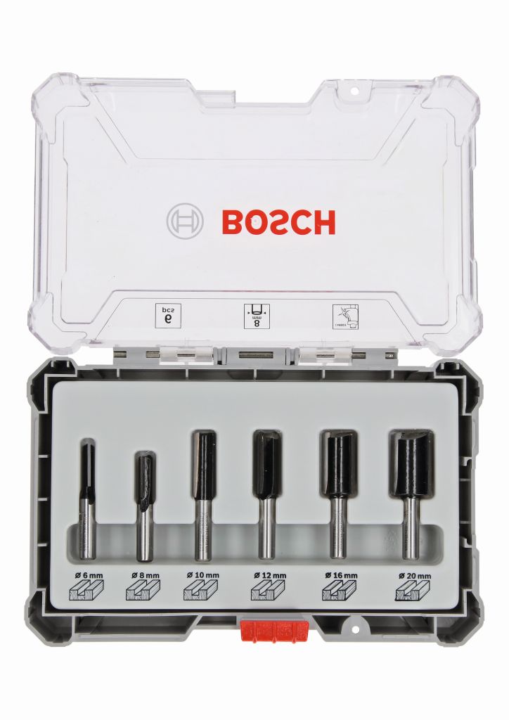BOSCH Sada frézovacích bitov, rovný 8 mm driek 2607017466