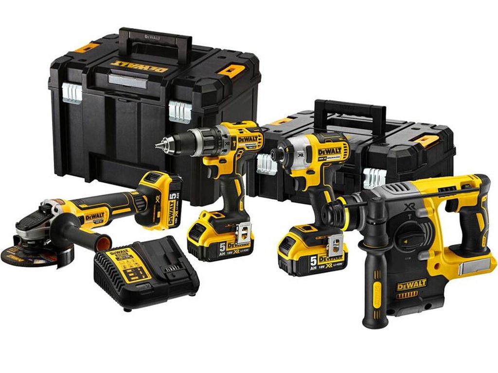 DeWALT DCK422P3T Kombo sada DCD796+DCH273+DCF887+DCG405+3 x 5,0 Ah+DCB1104