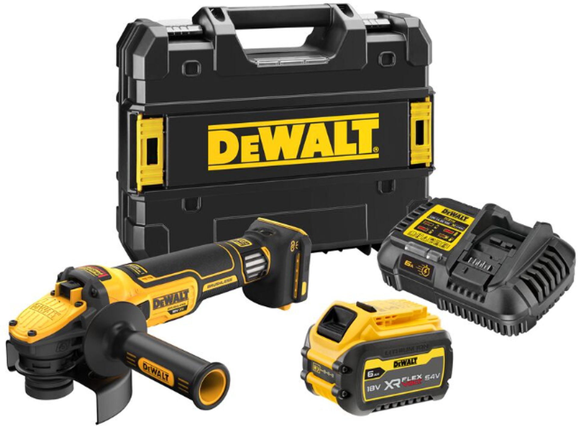 DeWALT DCG409VST1 Aku uhlová brúska 125mm (18V/1x6,0Ah) Tstak