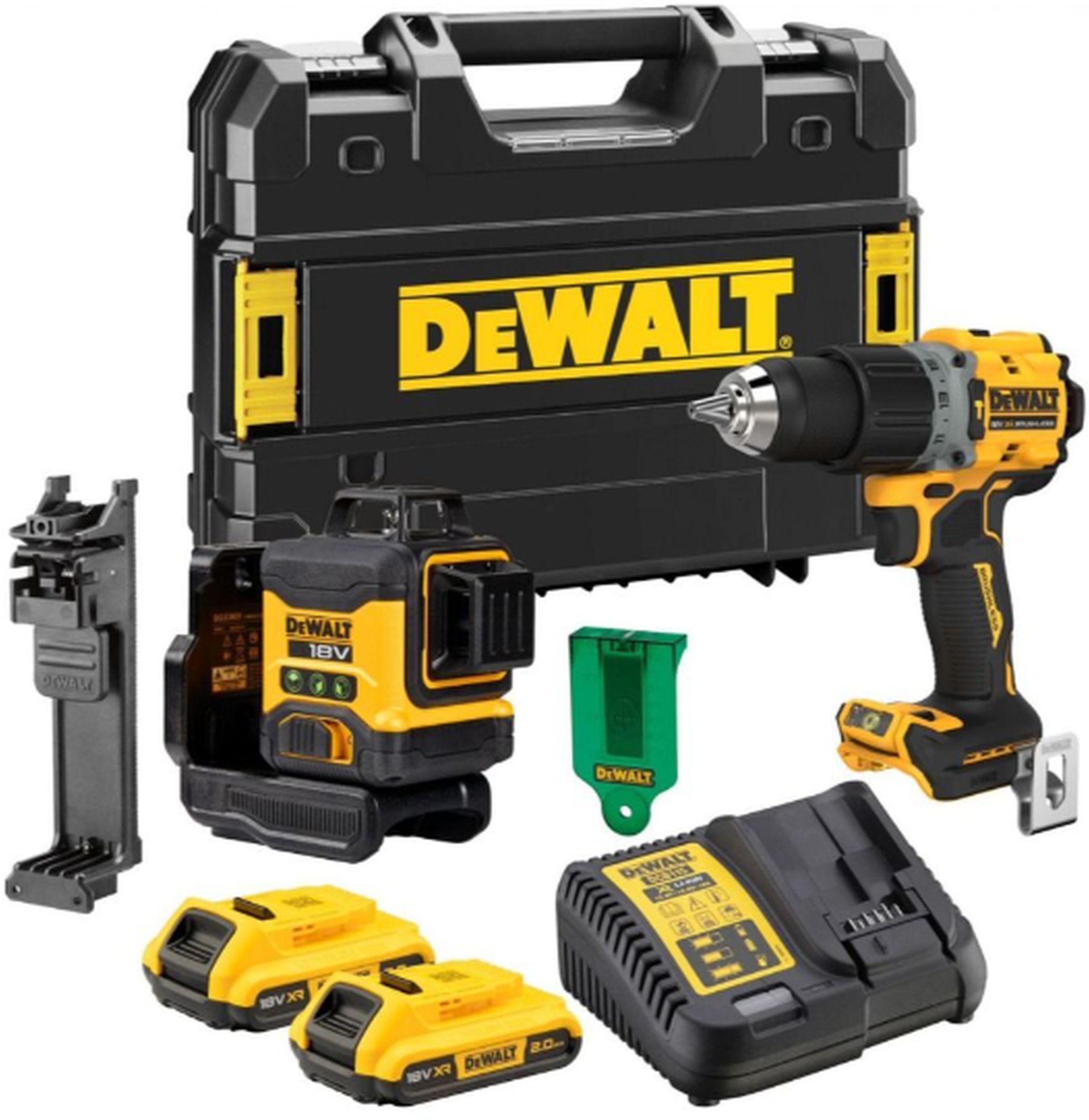 DeWALT DCK2095D2T Aku sada (DCLE34031N + DCD805 + DCB115 + 2xDCB183) kufor Tstak