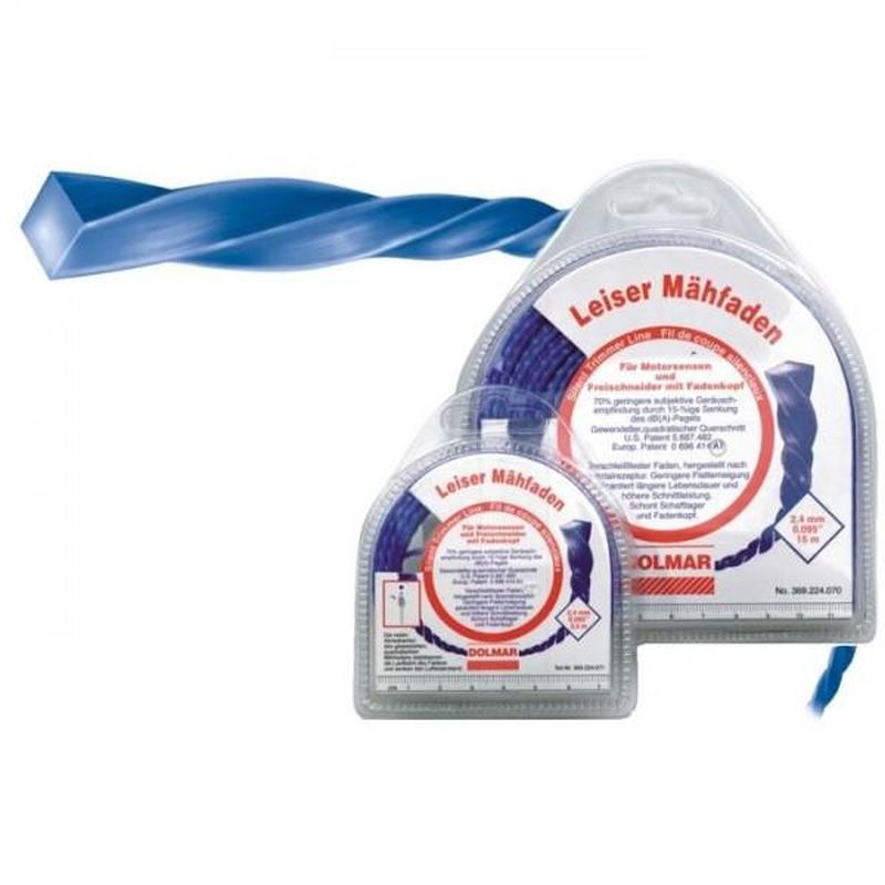 Dolmar 369224072 Nylonová struna 2,4 mm, 120 m, modrá, tichá, hranatá