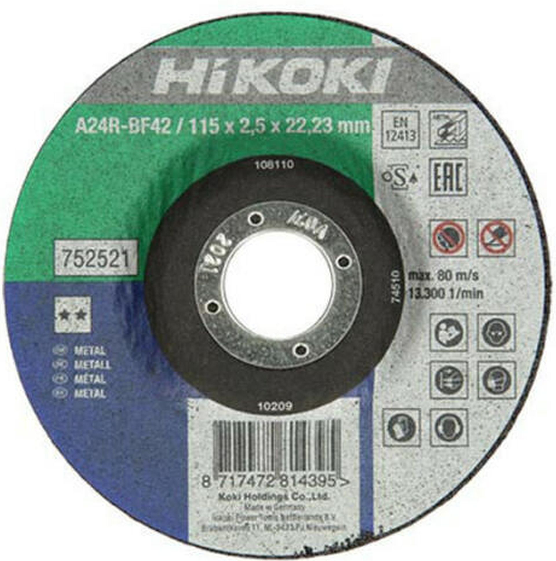HiKOKI 752522 Rezný kotúč na kov 125x22,23x2,5mm