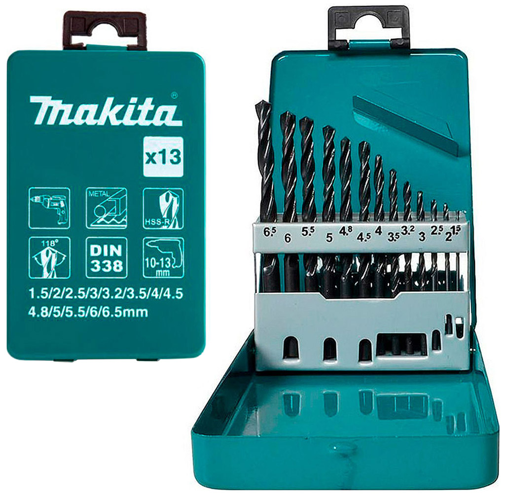 Makita D-54075 Sada vrtákov do kovu HSS-R 1,5-6,5mm, 13ks