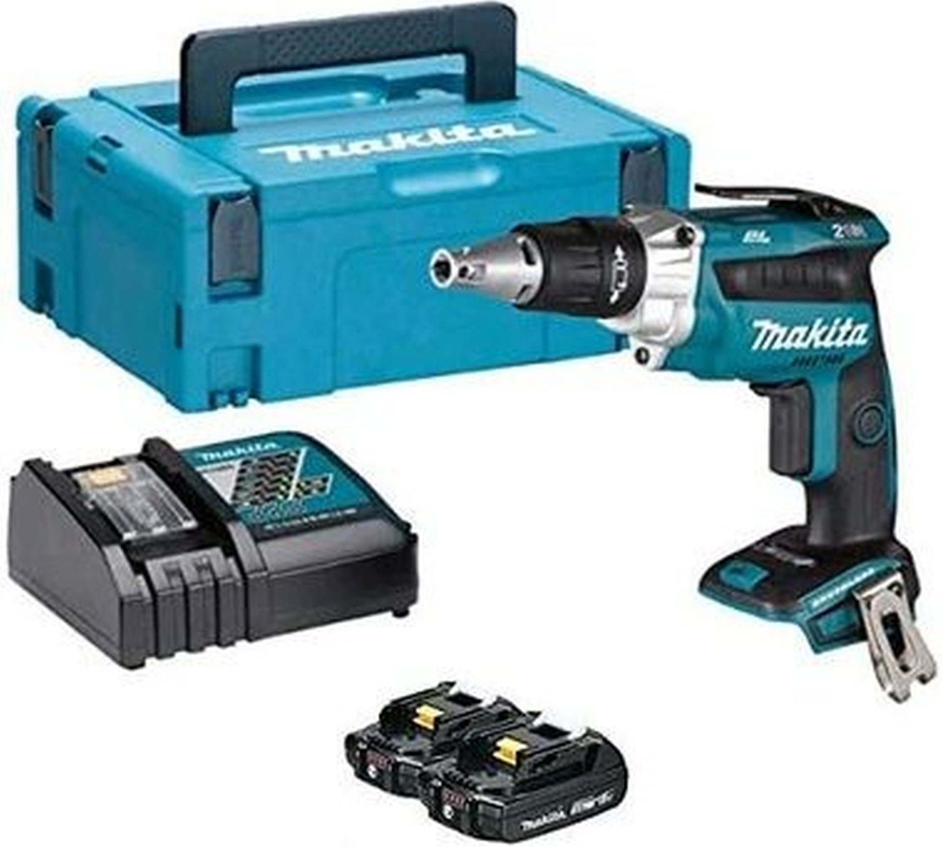 Makita DFS452RAJ Aku skrutkovač na sadrokartón (18V/2x2,0 Ah) Makpac