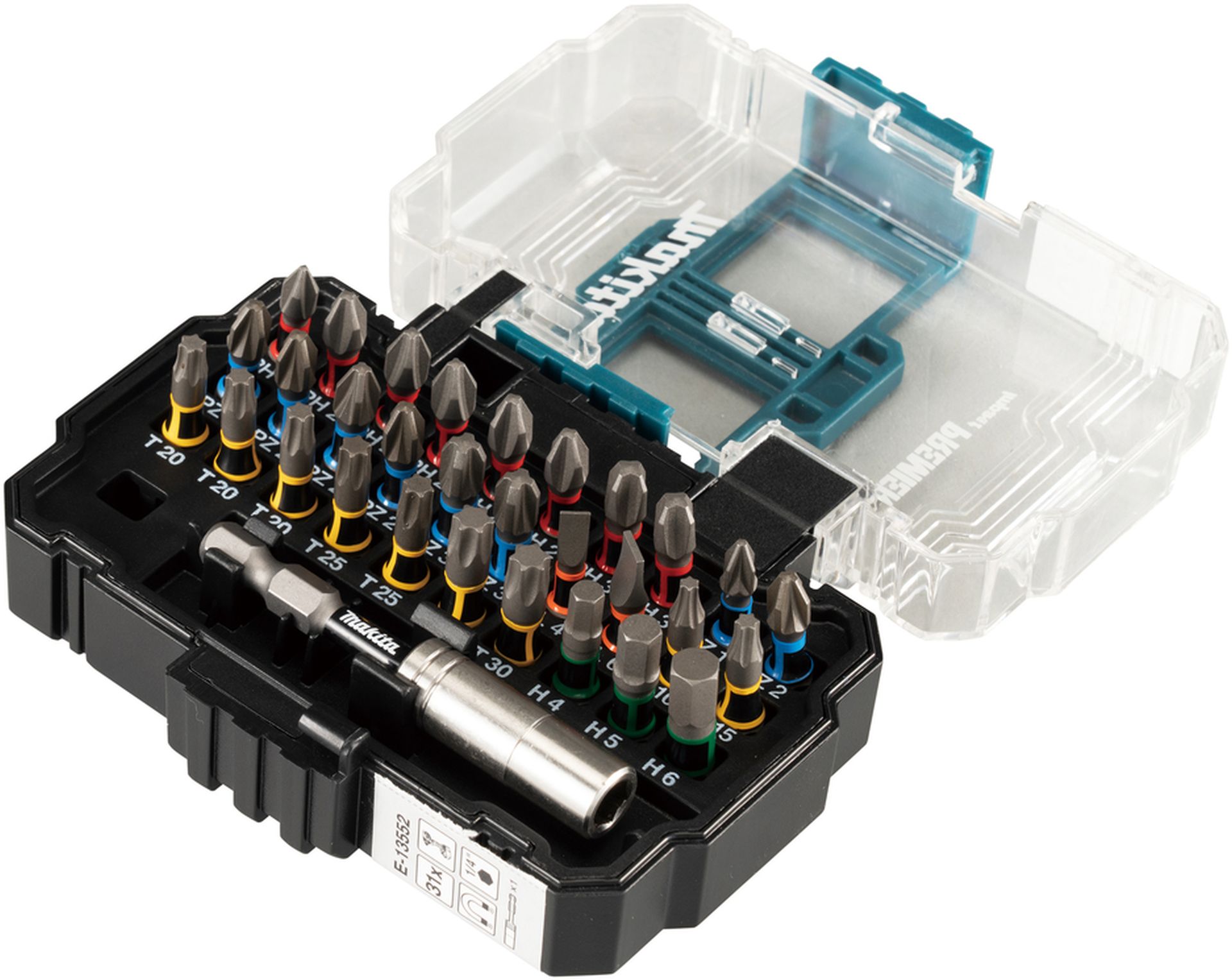 Makita E-13552 Sada bitov 1/4 &quot;Impact Primer, 31 ks v plastovom obale