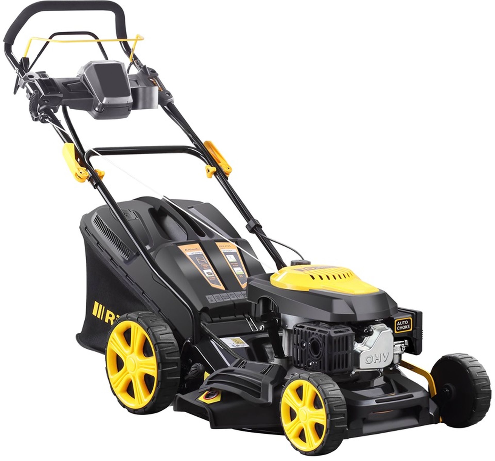 BAZÁR Riwall RPM 4735 E - multifunkčná trávna kosačka 4v1 s benzínovým motorom PO SERVISE!