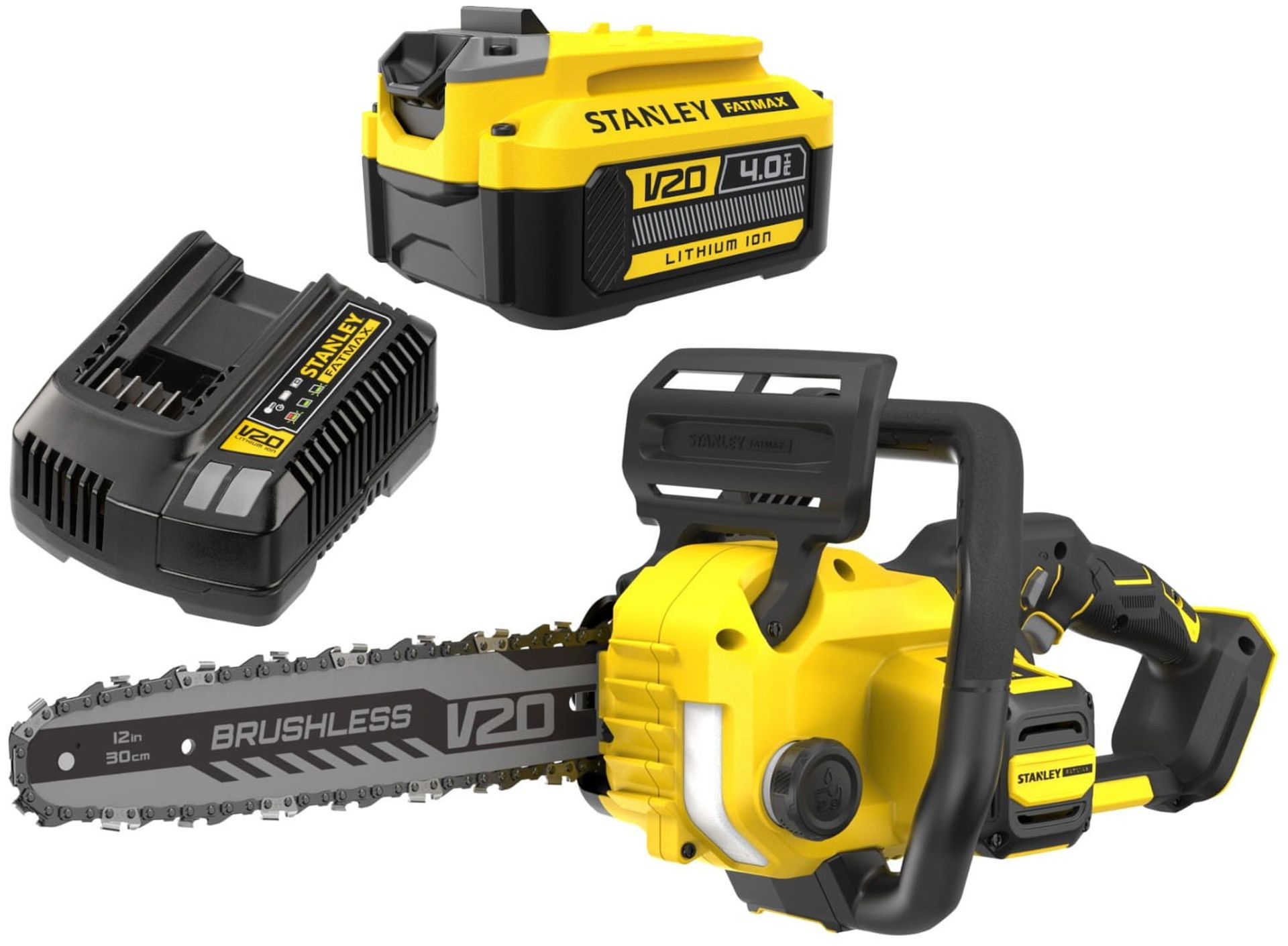 Stanley SFMCCS730M1 FatMax V20 Aku bezuhlíková reťazová píla 30cm (18V/1x4,0Ah)