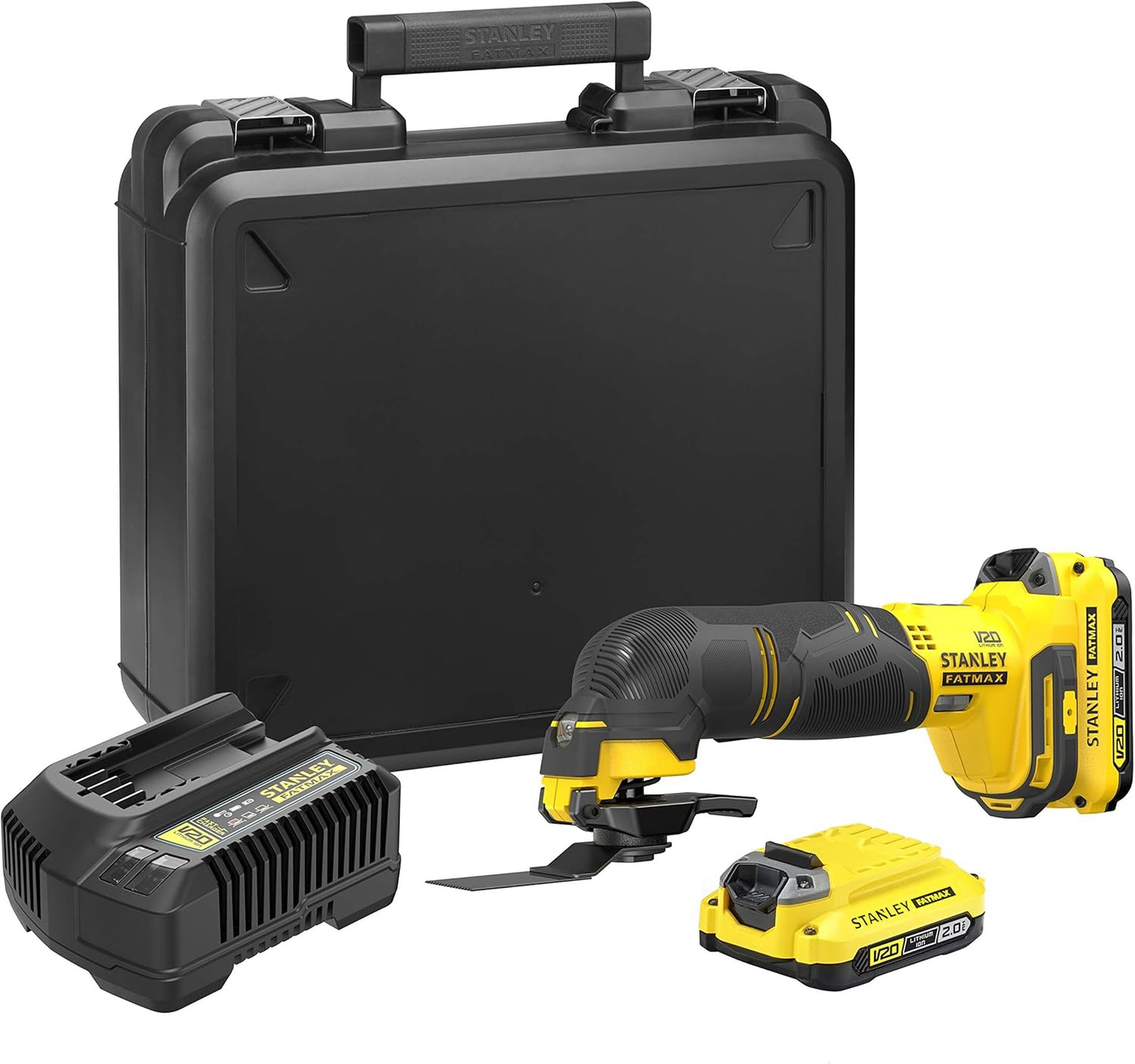 Stanley SFMCE500D2K V20 Aku multifunkčná oscilačná brúska (18V/2x2,0Ah), kufor